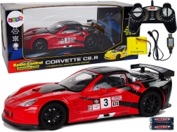 Športové závodné RC auto 1:18 Corvette C6.R červené 2.4G s osvetlením