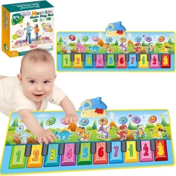 Hudobná podložka Dinusie XXL 2v1 s klavírom a 8 melódiami 110 cm