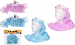 Karnevalná čelenka so závojom – mix farieb