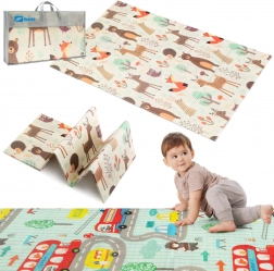 Humbi obojstranná skladacia penová podložka XPE 120 × 180 les a uličky