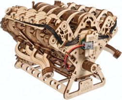 Ugears 3D drevené mechanické puzzle motor V8