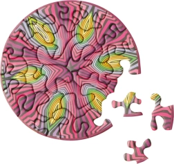 Curiosi okrúhle puzzle Picoli Hippie 33 dielikov