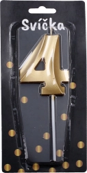 Párty sviečka Zlatá číslo 4