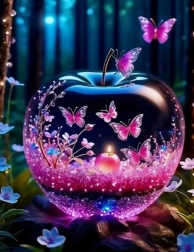 Diamantové maľovanie Sklenené jablko 30x40 cm