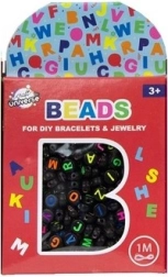 Sada korálikov - písmenká čierne + 1 meter šnúrka