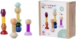 Montessori skladacie bloky – drevená geometrická stavebnica