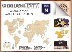 Drevená mapa sveta M 57 × 38 cm WOODEN CITY