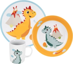 Detská jedálenská sada dino okrúhla 3 ks