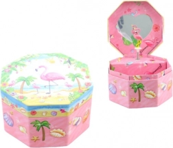 Hudobná šperkovnica s plameniakom