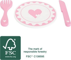 Small foot sada tanierov s príborom srdce