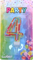 Párty sviečka na tortu číslo 4 – čiarky