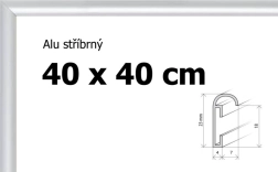 Hliníkový rám strieborný 40x40 cm