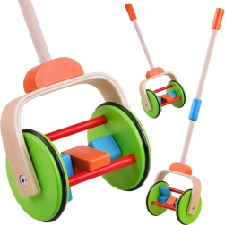 Farebná drevená hračka na tlačenie pre deti