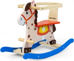 Drevený hojdací koník Lucky s bezpečnostnými zábranami