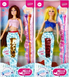 Bábika morská víla s flitrovým chvostom 30 cm