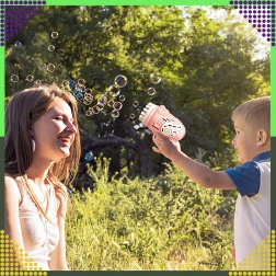 Pištoľ na bubliny s viacerými tryskami ružová + náplň