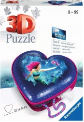 RAVENSBURGER 3D puzzle srdce morská panna – šperkovnica, 54 dielikov