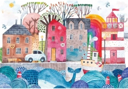 Skladacia Puzzle Prístav 250 dielikov s Nálepkami