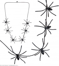 čierny náhrdelník s pavúkmi