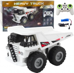 RC sklápacie auto HEAVY TRUCK 1:24 biele so svetlami a zvukmi
