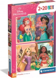 Clementoni puzzle Disney princezné 2×20 dielikov