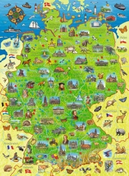 Puzzle farebná mapa Nemecka XXL