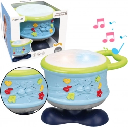 Interaktívny vzdelávací bubienok so svetlami a zvukmi – modrý
