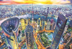 Puzzle Pohľad na Šanghaj 2000 dielikov