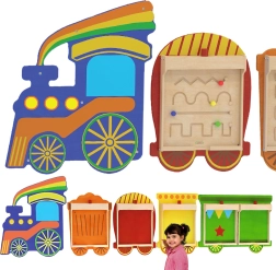 Flexibilný nástenný systém pre 5 vzdelávacích tabúľ – vlak MASTERKIDZ