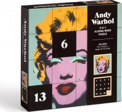 Posuvné drevené puzzle Andy Warhol: Marilyn