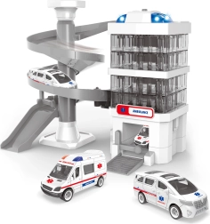 Herný set Ambulancia s nemocničnou budovou, svetelnými a zvukovými efektmi