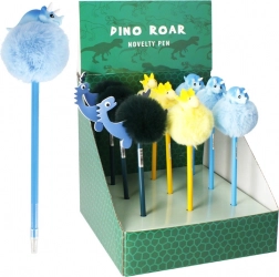Guľôčkové pero s dinosaurom s chlpatým pompom