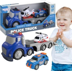 Woopie modré policajné odťahové vozidlo City Truck so svetelnými a zvukovými efektmi