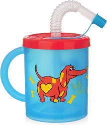 Detský hrnček so slamkou pes 260 ml