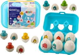 Farebná sada šiestich geometrických dinosauřích vajec