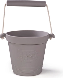 Silikónové plážové vedierko tmavosivé BIGJIGS TOYS