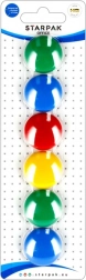 Farebné okrúhle magnety na tabuľu a chladničku 2,9 cm (6 ks)