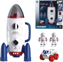 Vesmírna raketa so svetelnými efektmi a kozmonautmi 29,1 × 15,8 × 15 cm
