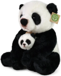 Plyšová panda s mláďaťom 27 cm eco‑friendly