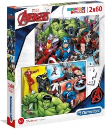 Puzzle 2x60 dielikov Super Kolor - Avengers