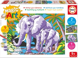 Maľovanie podľa čísel: slony a zebry EDUCA