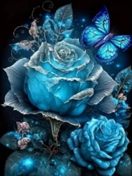 Diamantové maľovanie Modrá ruža 30x40 cm