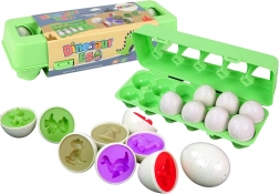 Vzdelávacie dinosaurové vajce – triedič tvarov, 12 ks