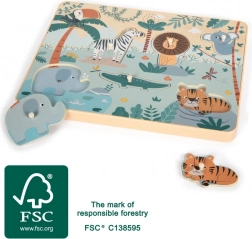 Small Foot vkladajúce zvukové puzzle Safari