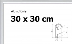 Hliníkový rám 30x30 cm v striebornej farbe