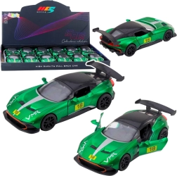 Kovové pretekárske autíčko 1:32 s pull-back pohonom a otváracími dverami – zelené