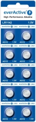 alkalické mincové batérie LR43 everActive, 10 ks