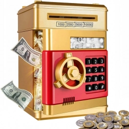 Interaktívny sejf-skrinka na peniaze s kódovým zámkom