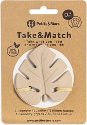 Petite&Mars silikónové hryzátko Take&Match desert sand 0m+