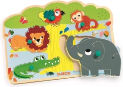 Vkládacie puzzle Zvieratká z džungle so zvukmi Djeco